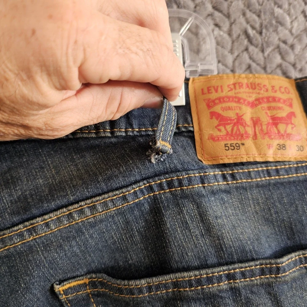 Levis 559 Jeans Mens 38x30 Blue‎ Relaxed Straight Leg Denim Medium Wash